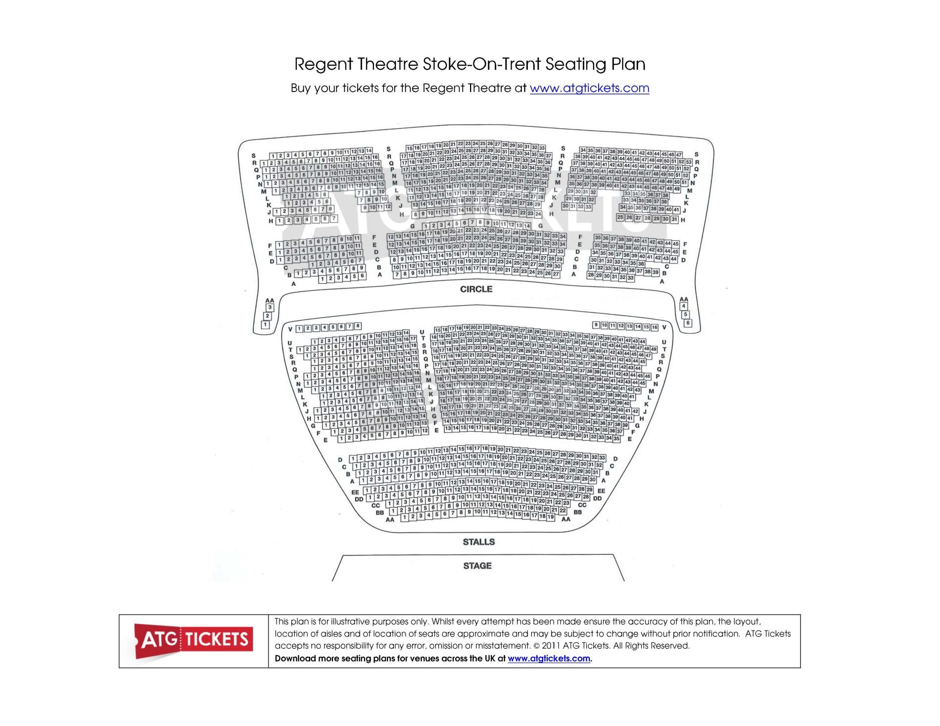 Regent Theatre Stoke-on-Trent Seating Plan